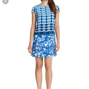 Cynthia Steffe floral printed crystal blue size 4